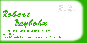 robert maybohm business card